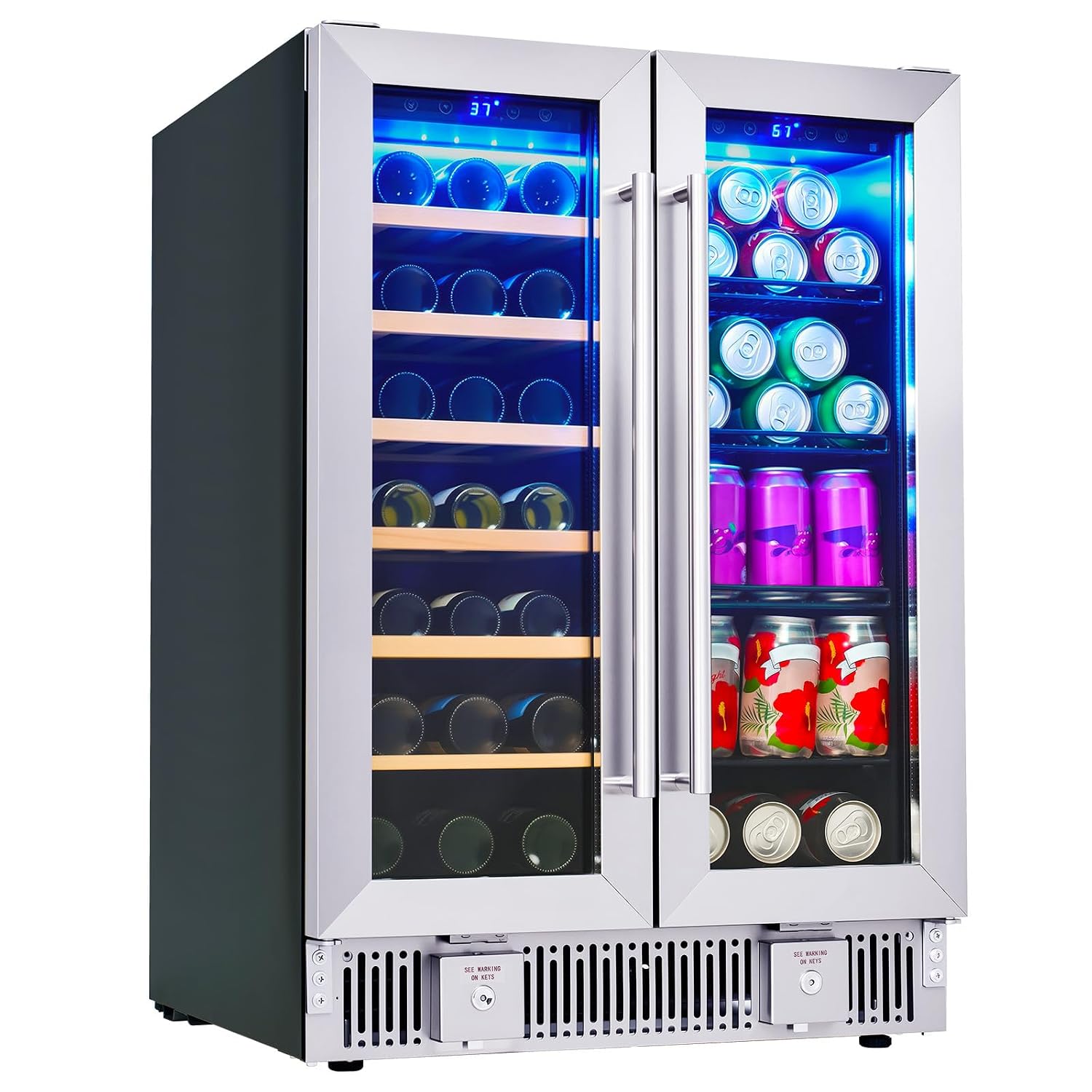 음료 냉장고, 24인치 듀얼 존 와인 및 맥주 냉장고  - Wine Beer Dual Zone 리뷰 및 가격